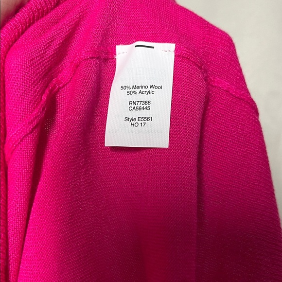 NWT J. Crew Hot Pink Merino Wool Blend Turtleneck Sweater Size Large - Picture 3 of 4